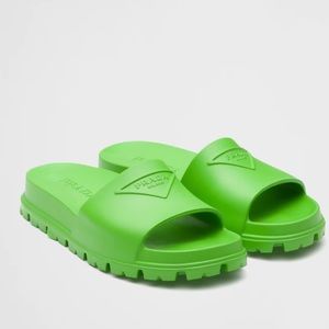 Prada Logo Slide Sandal